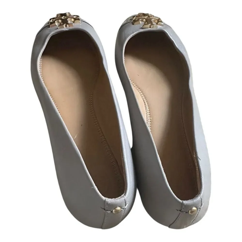 Tory Burch | 60226 Everly Cap Toe Ballet Nappa Leather French Gray | 7.5